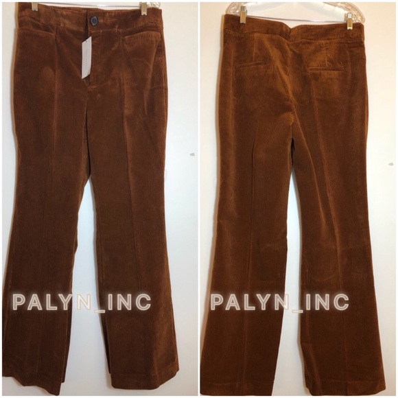 ❤️NWT ZARA BRANDY HIGH WAIST FLARED CORDUROY PANTS - Picture 4 of 6